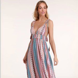 Lulu's Maxin' Relaxin' Multi Print Maxi Dress XS